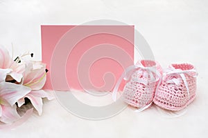 Pink Baby Booties photo