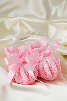 Pink Baby Booties photo