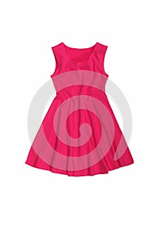 Pink baby dress isolated on white