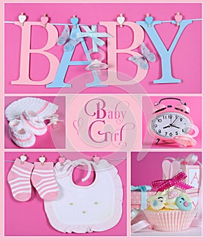 Pink Baby Girl Collage