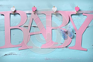 Pink baby girl nursery letters bunting