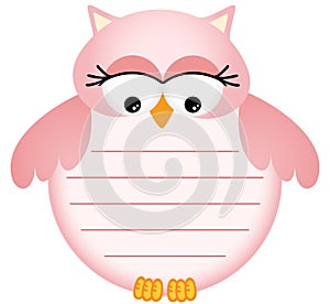 Pink Baby Owl with Label