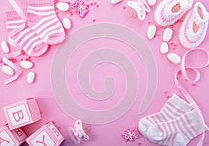 Pink Baby Shower Nursery Background