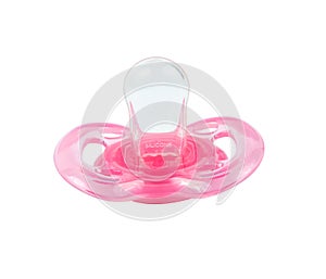 Pink baby silicone pacifier