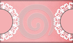 Pink background with abstract white pattern for design under your logo