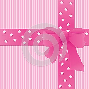 Pink background with bow