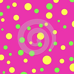 Pink background with green and yellow spots