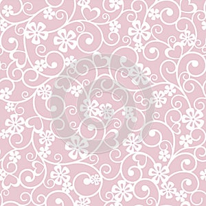 Pink background with hearts