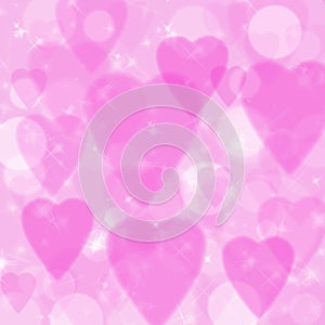 Pink background with hearts