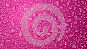 Pink background of water drops