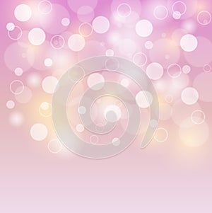 Pink background white bubbles or bokeh lights