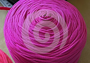 Pink ball of wool on table, Santo Andre