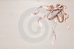 Pink Ballet shoes with ribbons