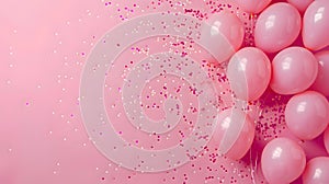 Pink balloons composition background