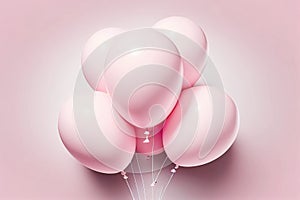 Pink balloons isolated on white background. Generative ai