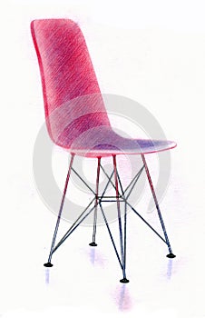 Pink bar stool with backrest