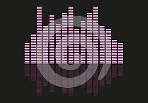 Pink bars of audio volume.