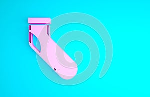 Pink Baseball sock icon isolated on blue background. Minimalism concept. 3d illustration 3D render