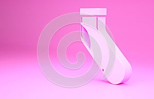 Pink Baseball sock icon isolated on pink background. Minimalism concept. 3d illustration 3D render