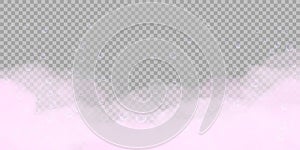 Pink bath foam with bubbles isolated on transparent background. Realistic soap lather texture. Vector illustration of