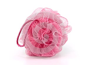 Pink bath puff