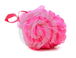 Pink bath puff