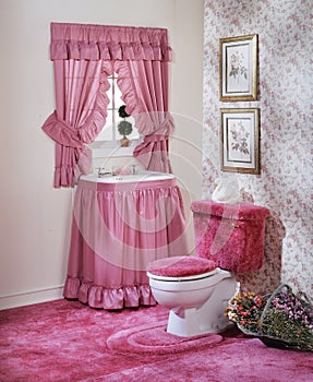 Pink bath room set shot