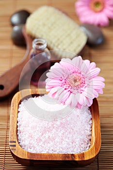 Pink bath salt