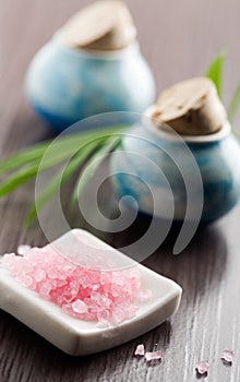 Pink bath salt