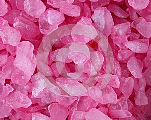 Pink bath salt crystals