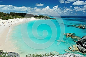 Pink beach in Bermuda islands