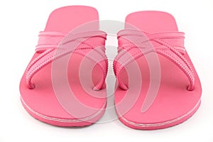 Pink beach sandals flip flops isolated