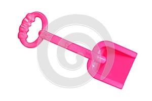 A pink beach toys for kids on white background