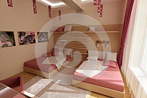 Růžový ložnice 
