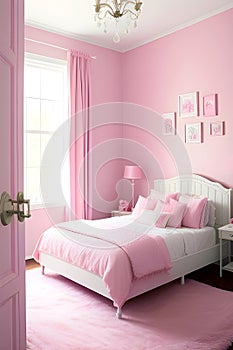 Pink bedroom for a girl