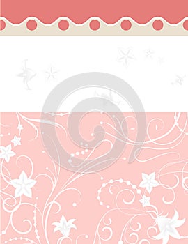 Pink beige floral illustration