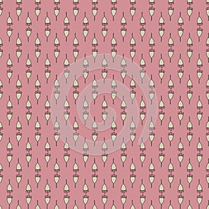 Pink and Beige Gumnut Garden Themed Seamless Repeating Pattern. photo