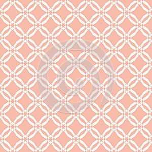 Pink and beige pattern. Vector abstract geometric seamless texture with grid