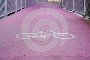 pink bicycle lanes intended for cyclists