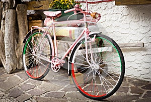 Pink bicycle of Tour of Italy