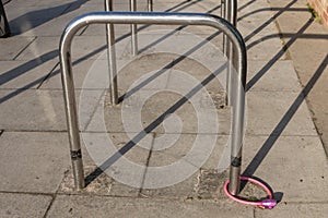 a pink bike lock