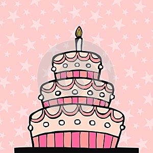 Pink birthday cake