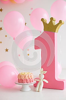 Pink birthday cake for girl