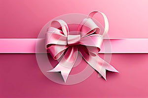 Pink birthday ribbon. Generative ai