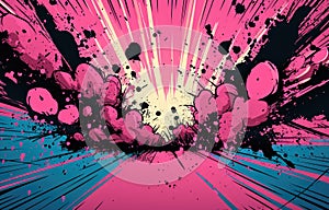 Pink and Black Abstract Explosion