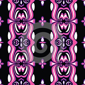 Pink and black abstract seamless pattern