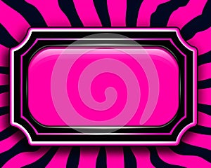 a pink and black background with zebra stripes