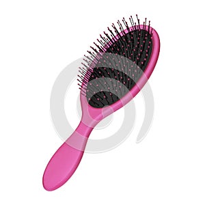 Pink hair brush