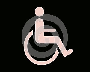 Pink and black handicapped sign
