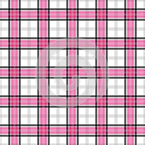 Pink and Black Plaid Seamless Background Pattern